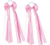 PAGOW 2pcs Pink Satin Boot Bows, Pink | Soft, lightweight, for cowboy boots, weddings, western events, parties