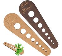 PAGOW 2PCS Wooden Vegetable Leaf Separator, 2 Colors Herb Stripper Tool with 8 Holes, Wood Herb Leaf Peeler for Kitchen, Home