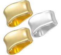 PAGOW 3 Pcs Silk Scarf Ring for Women, Gold Silver Minimalist Geometric Scarf Clip, Elegant Metal Shawl Scarves Slide Buckle Wrap Brooches Decorative Accessories for Silk Scarves Clothing