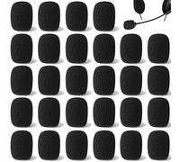PAGOW 30 Pack Mini Foam Microphone Windscreens, High Density Mic Headset Cover, Lapel Microphone Windscreen for Lavalier Microphones Noise Reduction