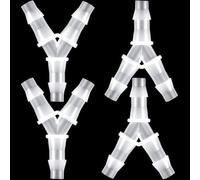 PAGOW 4 Pcs Hose Barb Fitting, 1/4" Equal Barbed Y Shaped 3 Way, Plastic Barb Connectors for Air Line Tubing Pipe, Oxygen Tubing Pipe, Household Fuel, Gas, Water