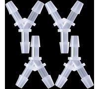 PAGOW 4 Pcs Plastic Hose Splitter, Y Shaped 3 Way Plastic Tubing Joint Splicer for Oxygen Tubing Pipe Household Fuel Gas Liquid Air (1/8")
