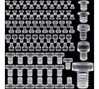 PAGOW 50pcs Glass Top Table Bumpers with Stem,5 Sizes Assorted Antislip Pad
