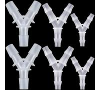 PAGOW 6 Pcs Plastic Hose Splitter, Y Shaped 3 Way plastic Tubing Joint Splicer for Oxygen Tubing Pipe Household Fuel Gas Liquid Air (3 Styles)
