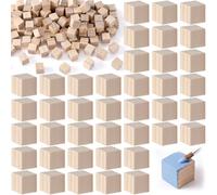 PAGOW 60 Pcs Unfinished Natural Wood Blocks for Crafts, Small Blank Square Wooden Cubes, Natural Pine Wood Cubes for Building Dice Carving Decorating Alphabet Number Puzzles Making