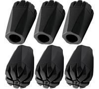 PAGOW 6pcs Walking Cane Tips, Trekking Pole Tips Feet Replacement for Hiking, Anti-Slip Shock Absorbing Walking Sticks for Senior Accessories Poles Outdoor Hikers (Diameter: 2.45 cm) - Black