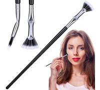PAGOW Folding Angle Scalloped Lash Brush, 2024 New Mascara Fan Brush for Lashes, Multifunctional Mascara Brush Eyelash Comb Separator, Eye Lash Fan Brush Wands Makeup Tool (Black Bristles, 1 PCS)