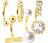 PAGOW Surgical Steel Belly Button Rings Piercing, Titanium Belly Buttons Rings, Navel Piercing Jewelry, S, Alloy Steel, no gem type