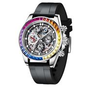 PAGRNE DESIGN Pagani Design Men's Automatic Watch Hollow Out Design Mechanical Waterproof Watch 40 mm Dial Sapphire Crystal PD 1653 Men's Gift (1653-j-colour Diamond)