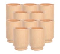 PAGUON 10 Pcs Wooden Easter Egg Display Stand Long DIY Painting Craft Kit for Easter Party Home Decorations Egg Shaped Holder