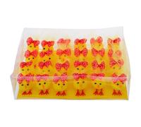 PAGUON 24 Pcs Mini Chick Decorations with Polka Dot Bow for Easter Party Favors and Farm Animal Tabletop Displays
