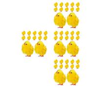PAGUON 48 Miniature Chenille Easter Chicks Decorations for Party Table Centerpiece Egg Fillers Cake Toppers Spring Celebration Supplies