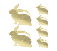 PAGUON 6 Pcs Easter Napkin Rings Bunny Napkin Rings Dining Table Napkin Holder Buckles (Gold)