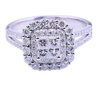 PAGUON Fashion 8 Hearts and 8 Diamonds Micro Set Ring Lightweight Luxury Group Setting Engagement Wedding Anniversary Engagement Ring Jewelry Gift