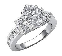 PAGUON Fashion Simple Fashion Wedding Ring, Classic Oval Diamond Cubic Zirconia Ring, Wedding Ring, Women's Jewellery