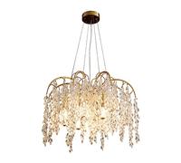 PAGUON Modern Tree Branch Chandelier Luxury Gold Crystal Pendant Light Adjustable High Ceiling Hanging Light Fixtures for Bedroom Living Room Dining Room Entryway Restaurant(80cm)