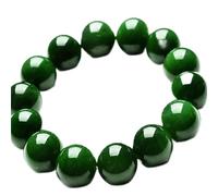 PAGUON Natural Green Jade Bracelet Women Men Genuine Jades Stone Beads Elastic Beaded Bracelets Couples Bangle Accessories Jewellery (Gem Color : 12mm)