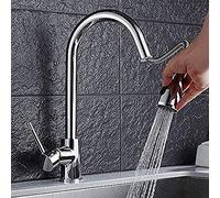 PAGUON Sink Faucets, Faucet tap in Chrome-Plated Brass with Folding Shower Head Kitchen Faucet