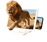 PAGUON Smartphone Screen Magnifier, 3D HD Foldable Amplifier, Phone Stand with, Adjustable Angle Gift for Mom Dad, Family Portable、 Universal Enlarger Movies Gaming Video (Black)