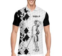 PAGYMO Funny Golf Shirts for Men Crazy Novelty Performance Mens Polo Shirt, Aop-polo-13581, XL