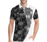 PAGYMO Funny Golf Shirts for Men Crazy Print Moisture Wicking Performance Short Sleeve Athletic Mens Polo Shirt, Aop-polo-16232, Large