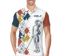 PAGYMO Funny Golf Shirts for Men Crazy Printed Pattern Colorful Wild Novelty Moisture Wicking Performance Mens Polo Shirt, Aop-polo-13582, XXL