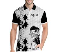 PAGYMO Funny Golf Shirts for Men Crazy Printed Pattern Colorful Wild Novelty Moisture Wicking Performance Mens Polo Shirt, Aop-polo-10899, Medium