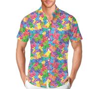 PAGYMO Funny Hawaiian Shirt for Men Print Novelty Crazy Graphic Button Down Beach Summer Vacation Party Aloha Shirts, Mhws-025555, XXXXL