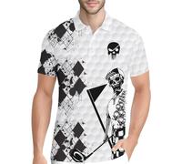 PAGYMO Golf Apparel Shirts for Men Crazy Print Hawaiian Funny Mens Polo Shirt, Aop-polo-11206, Medium