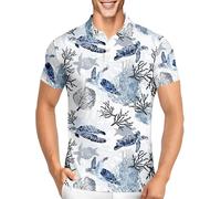 PAGYMO Golf Shirts for Men Funny Golf Polos for Men Tropical Polo Hawaiian Golf Polo Shirts, Aop-polo-70388, XL