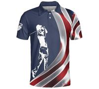 PAGYMO Golf Shirts for Men Polo Shirt Mens Funny Swing Patriotic American Flag Shirt Crazy Dry Fit Printed Polos, Aop-polo-15356, 3XL