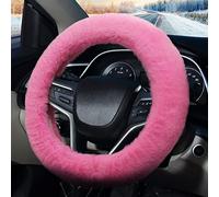 Pahajim Fluffy Car Steering Wheel Covers Soft Warm Furry Plush Universal | Anti-slip, Comfort Wool ,for 36-39cm, Winter Car Interior Accessories for Women and Men, Pink