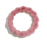 Pahajim Fluffy Steering Wheel Covers Universal Furry Soft Plush Steering Wheel Cover Warm Car Interior Winter Accessories for Women Men (Pink)