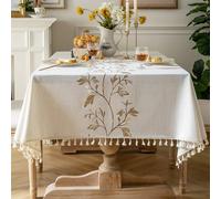 Pahajim Tablecloths Rectangular Washable Cotton Linen Tablecloth Anti-Wrinkle T
