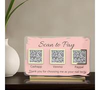Pahdecor 3D Custom Multi QR code Sign, Scan to Pay, Venmo Instagram PayPal CashApp Payment, Small Pop Up Shop Review Plaque Company Website Code Beauty Hairdressers Sign