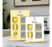 Pahdecor 3D Customized Qr Code Sign, Acrylic Transaprent Personalized Social Media Sign, Business Scanning Payment Plaque, Leave A Good Review Panel For Restaurants Shops Beauty Salons (2 QR CODE)