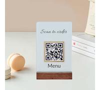 Pahdecor 3D Customized QR Code Sign Stand, 4 X 6 Inch Mini Sign, Small Business Scanning Payment Plaque, Cash App PayPal Wifi Qr Code Signage, Leave A Good Review Panel For Beauty Salon
