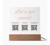Pahdecor Acrylic Personalized Business Social Media Custom Multi QR Code Sign Venmo Instagram Facebook Plaque Social Signs Company Website Beauty Hairdressers Business Decor(6 * 6inch)