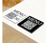 Pahdecor Acrylic Table Menu QR Code Sign, Mini Personalized Custom Waterproof and Durable Sign, Scannable Order Connect Payment Utility for Restaurants, Hotels, Bars or Businesses, Customizable in