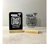 Pahdecor Custom 3D Wi-Fi QR Code Sign with Base, 4"x6" Customisable WiFi Sign for Guests, Scan to Connect & Pay via Venmo, Instagram, Facebook, Ideal Social Signs for Office, Store, Restaurant