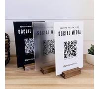 Pahdecor Custom Acrylic Sign for Business Social Media, Custom QR Code Sign, Company Social Signs