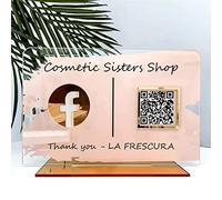 Pahdecor Custom Business QR Code Sign Personalized Cash App Paypal Payment Venmo Instagram Social Media Signs Acrylic Vendors Pop Up Shop Wedding Salon Business Menus Signage (Clear)