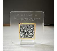 Pahdecor Custom Frosted Acrylic Single Qr Code Sign Personalized Social Media Review Sign Scan to Pay Payment Small Pop up Shop Plaque Business Store Decor Beauty Hairdressers Company
