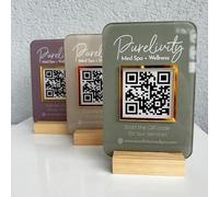 Pahdecor Custom Qr Code Sign for Business Personalized Cash App Qr Code Sign Small Paypal Payment Plaque Pop up Shop Scan to Pay Signs for Beauty Store Salon