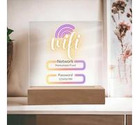 Pahdecor Custom Wifi Signs For Business - 6.5 X 6.5 Inch Acrylic Frosted Wifi Sign Customizable Network Password Text Sign Portable Wifi Sign Small Wifi Plaque For Hotel Airbnb Beauty Salon
