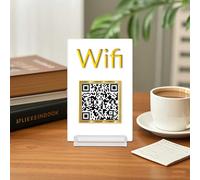 Pahdecor Mini Acrylic 3D Wifi Sign, Customizable WiFi QR Code Sign, Scan To Connect Business Small Plaque, Personalized Social Media Sign, Table Decorative Wifi Sign For Hotel, Beauty Salon (style 2)