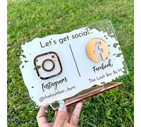 Pahdecor Multi Business QR Code Sign, App Social Media Logo Plaque, QR Code Sign, Business Logo Sign, Custom Logo Sign, Business Custom Signs with Logo
