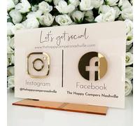 Pahdecor Multi Business QR Code Stand, Instagram Facebook App Social Media Logo Plaque, Custom Signs