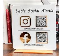 Pahdecor Multi QR Code Business Instagram Facebook Social Media Sign Salon Sign Beauty Sign Hairdressers Beautician Sign Scan to Sign Salon Beauty Hairdressers Beautician