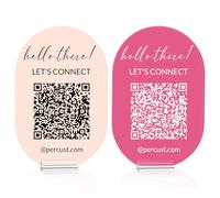 Pahdecor Oval Custom Qr Code Sign 3.8 X 6 Inch Mini Qr Code Sign Stand Social Media Cash App Vemon Sign Wifi Qr Code Signage For Guests Scannable Payment Qr Code Sign Suitable For Beauty Salons